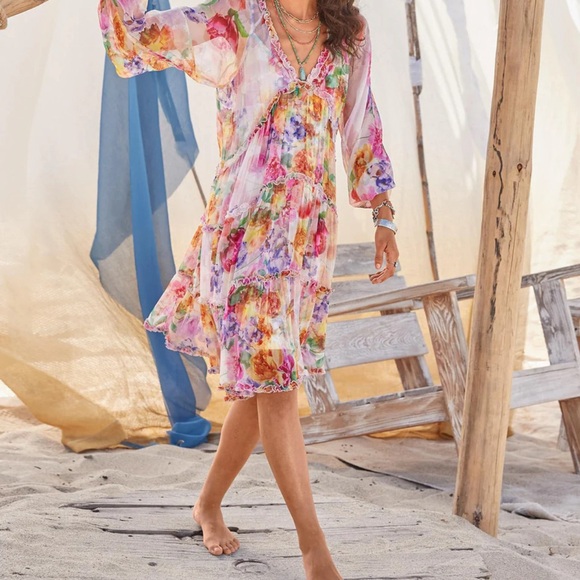 Johnny Was “Fiona Mini Silk Dress”. New with tags. - Picture 2 of 15